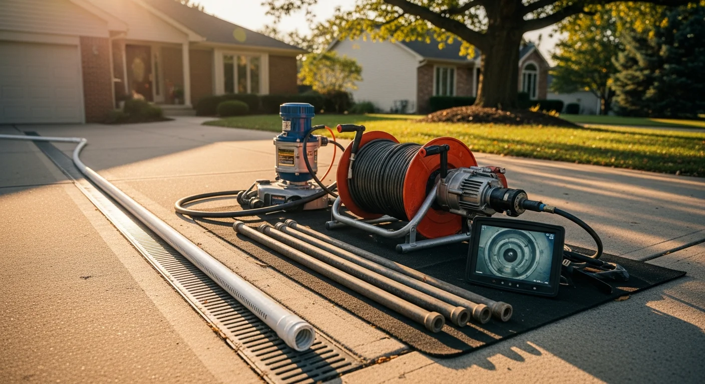 Drain cleaning service at residential home